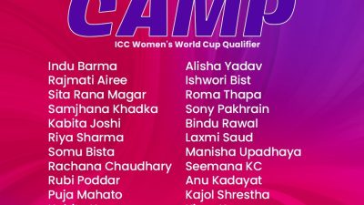 महिला टी-२० विश्वकप क्वालिफायर खेल्ने नेपालकाे प्रारम्भिक टोली घोषणा