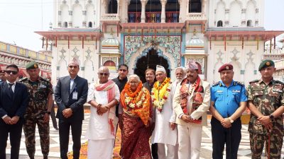 प्रधानमन्त्री कार्कीद्वारा जानकी मन्दिरमा दर्शन तथा पूजाआराधना