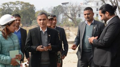 गृहमन्त्री अर्यालसहित मन्त्रीहरूद्वारा नयाँ संसद् भवनको अनुगमन