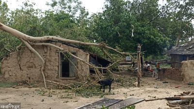 हुरीले दुई घरमा क्षति