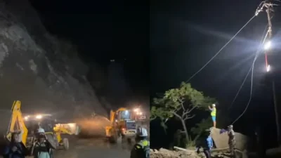 तुइन खोलाको पहिरोमा ‘फ्लड लाइट’ जडान