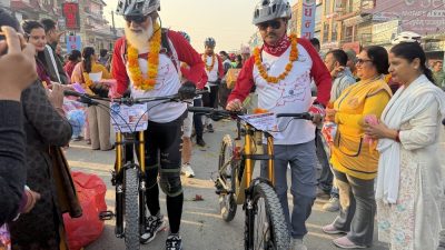 पर्यटन प्रवर्द्धनका लागि १८५ किमी साइकल यात्रा
