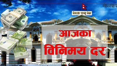 यस्तो छ आजका लागि विदेशी मुद्राको विनिमयदर